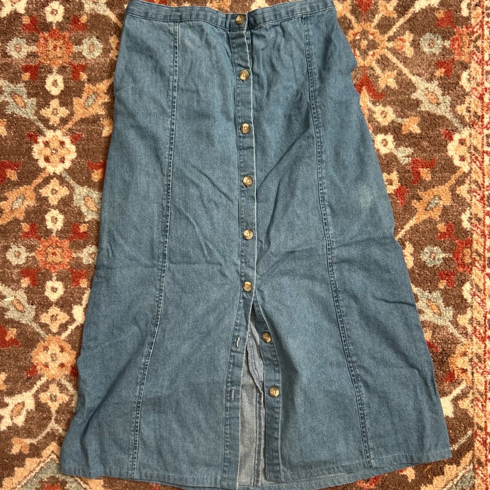 Button Up Denim Skirt